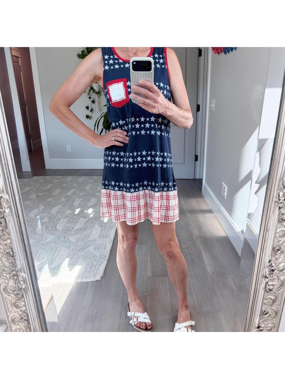 USA Patriotic Sleeveless Mini Dress Size M